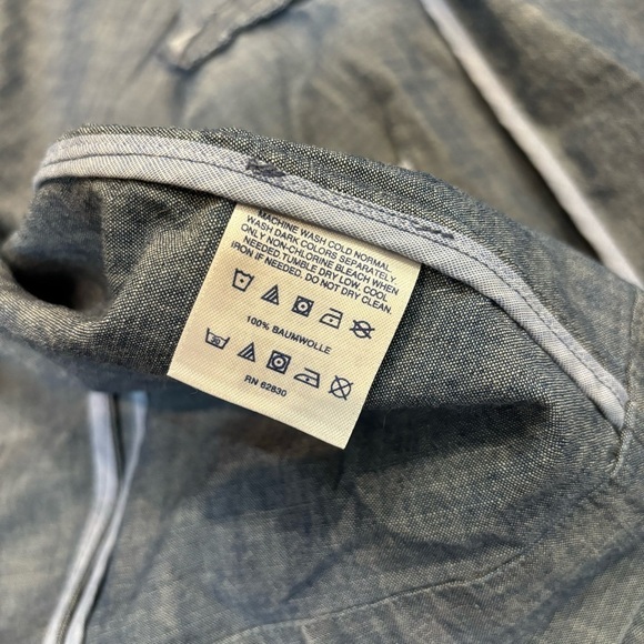 NWOT Lands End 20W Blazer Jacket Cotton Chambray Blue One Button - Picture 8 of 10